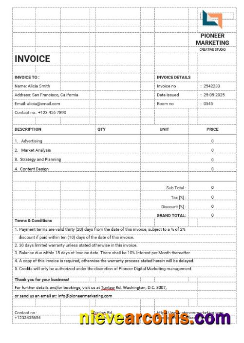 Marketing Agency Invoice